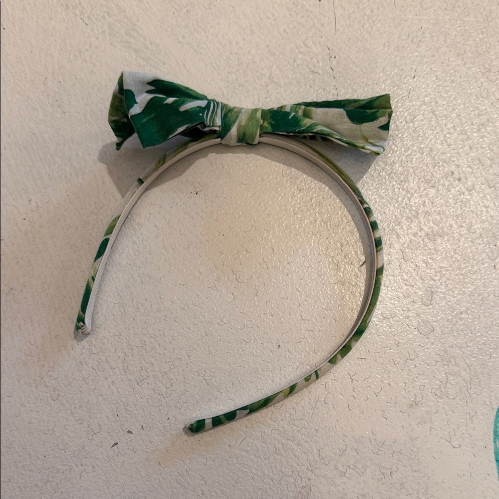 Janie And Jack headband Green Leaf Print Headband